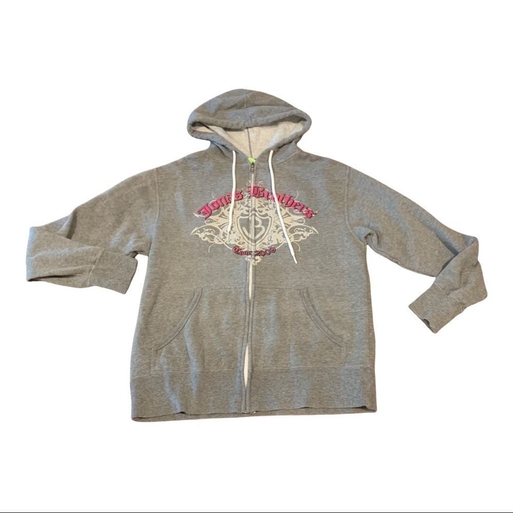 Jonas Brothers Tour 2009 Concert Hoodie Jacket Small Grey